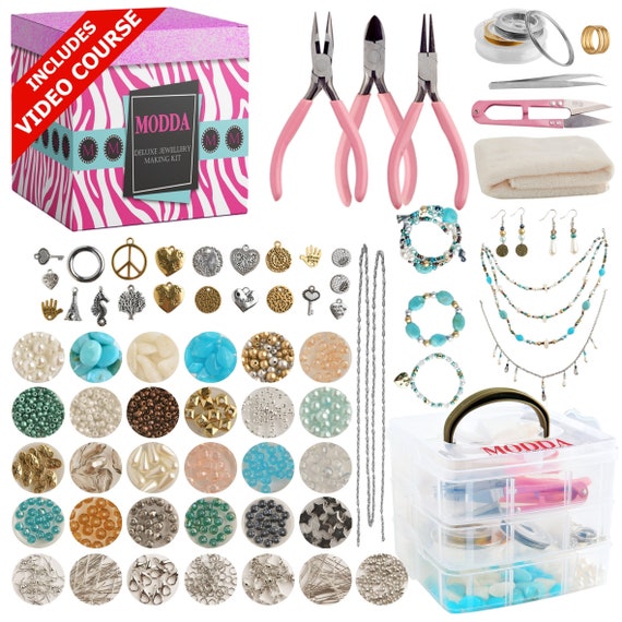 Jewelry Making Kit For Making Bracelets, Necklaces, Earrings, Diy Starter Set For Adults, Women, Teenage Girls, Beginners Jewelry Making Kit For Making Bracelets, Necklaces, Earrings, Diy Starter Set For Adults, Women, Teenage Girls, Beginners