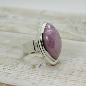 Shop Kunzite Rings! Beautiful… pink Kunzite stone ring all natural Marquise shape cabochon set on great quality bezel 925 sterling silver mount handmade ring | Natural genuine Kunzite rings, simple unique handcrafted gemstone rings. #rings #jewelry #shopping #gift #handmade #fashion #style #affiliate #ad