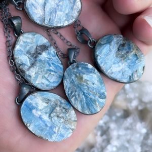 Shop Kyanite Necklaces! Kyanite necklace, raw crystal necklace, boho necklace | Natural genuine Kyanite necklaces. Buy crystal jewelry, handmade handcrafted artisan jewelry for women.  Unique handmade gift ideas. #jewelry #beadednecklaces #beadedjewelry #gift #shopping #handmadejewelry #fashion #style #product #necklaces #affiliate #ad