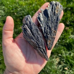Shop Raw & Rough Kyanite Stones! Large Raw Black Kyanite Fan Spray  Natural Stone Mineral Crystal  ~ High quality grade | Natural genuine stones & crystals in various shapes & sizes. Buy raw cut, tumbled, or polished gemstones for making jewelry or crystal healing energy vibration raising reiki stones. #crystals #gemstones #crystalhealing #crystalsandgemstones #energyhealing #affiliate #ad