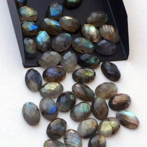 Shop Labradorite Cabochons! 9X14mm Labradorite Rose Cut Oval Cabochons, Labradorite Faceted Flat Back Oval Cabochons For Jewelry (5Pcs To 10Pcs Options) – KS3257 | Natural genuine stones & crystals in various shapes & sizes. Buy raw cut, tumbled, or polished gemstones for making jewelry or crystal healing energy vibration raising reiki stones. #crystals #gemstones #crystalhealing #crystalsandgemstones #energyhealing #affiliate #ad