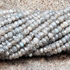 Shop Labradorite Beads! 3.5mm Mystic Labradorite Faceted Rondelles, 13 Inch | Natural genuine beads Labradorite beads for beading and jewelry making.  #jewelry #beads #beadedjewelry #diyjewelry #jewelrymaking #beadstore #beading #affiliate #ad