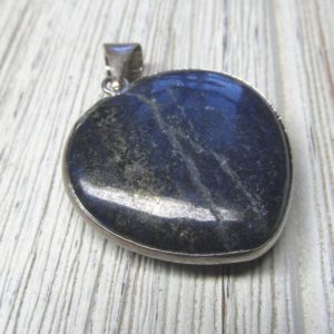 Shop Lapis Lazuli Bead Shapes! Lapis Lazuli Blue Stone With Gold Flecks Heart Pendent 30 X 30mm Focal Bead With Metal Alloy Frame and Bail -1 Piece | Natural genuine other-shape Lapis Lazuli beads for beading and jewelry making.  #jewelry #beads #beadedjewelry #diyjewelry #jewelrymaking #beadstore #beading #affiliate #ad