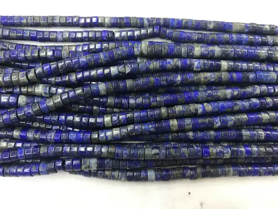 Natural Lapis Lazuli 6mm Heishi Genuine Blue Gemstone Loose Beads 15 Inch Jewelry Supply Bracelet Necklace Material Support Wholesale