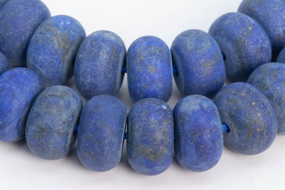 Lapis Lazuli Gemstone Beads 10x6mm Matte Blue Rondelle A Quality Loose Beads (102236)