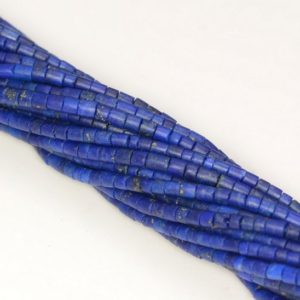 Shop Lapis Lazuli Round Beads! 1.5x1mm Lapis Lazuli Gemstone Grade AAA Blue Round Tube Heishi Loose Beads 15 inch Full Strand (80005588-473) | Natural genuine round Lapis Lazuli beads for beading and jewelry making.  #jewelry #beads #beadedjewelry #diyjewelry #jewelrymaking #beadstore #beading #affiliate #ad