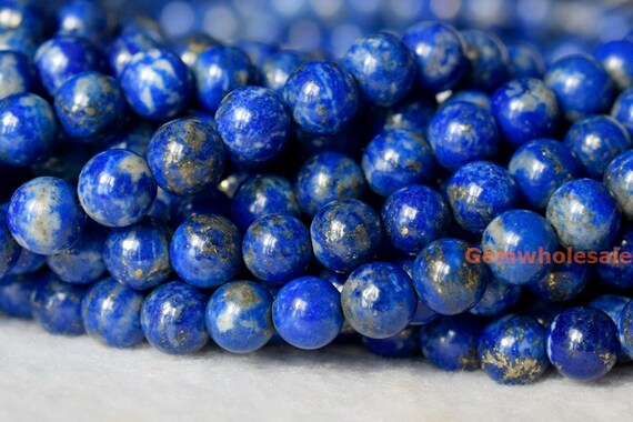 15.5" 6mm Natural Lapis Lazuli Round Beads, Ab Quality Genuine Lapis Lazuli Round Beads, Blue Color Diy Jewelry Beads, Gemstone Wholesaler