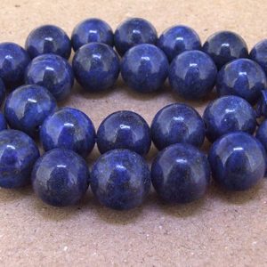 Shop Lapis Lazuli Beads! Round Blue lapis lazuli Gemstone Beads — 16mm 18mm 20mm — Lapis Ball beads — 15.5" in length — Full Strand | Natural genuine beads Lapis Lazuli beads for beading and jewelry making.  #jewelry #beads #beadedjewelry #diyjewelry #jewelrymaking #beadstore #beading #affiliate #ad