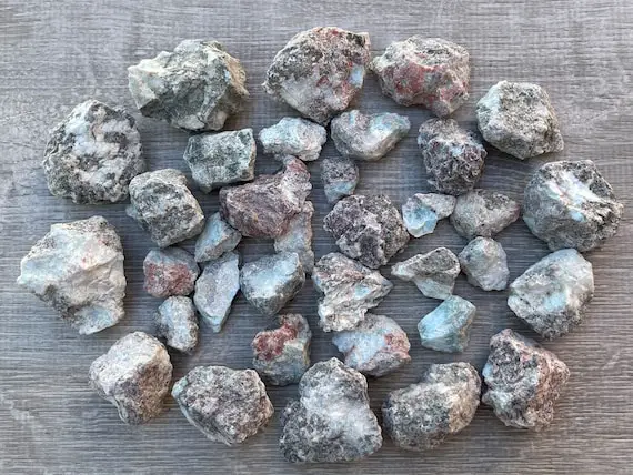 Larimar Rough Natural Stones, 0.75-2" Raw Larimar, Rough Larimar, Larimar Healing Crystals, Wholesale Bulk Lot
