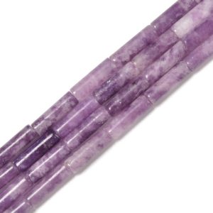 Natural Light Lepidolite Cylinder Tube Beads Size 4x13mm 15.5'' Strand | Natural genuine other-shape Lepidolite beads for beading and jewelry making.  #jewelry #beads #beadedjewelry #diyjewelry #jewelrymaking #beadstore #beading #affiliate #ad
