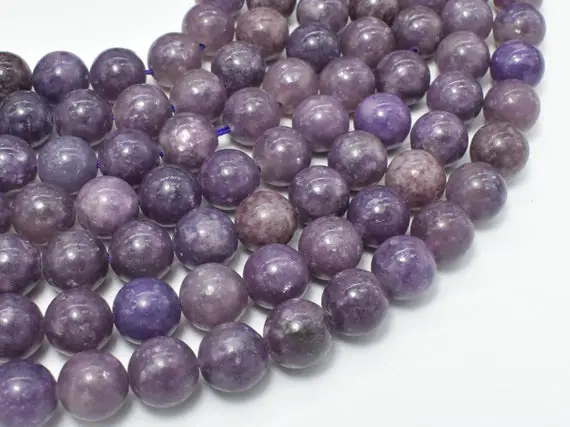 Lepidolite Beads, 10mm (10.5mm) Round Beads, 15.5 Inch, Full Strand, Approx. 37 Beads, Hole 1 Mm (297054005)