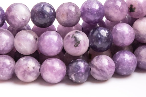Genuine Natural Lepidolite Gemstone Beads 6-7mm Heather Purple Round A Quality Loose Beads (112548)