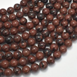 Shop Mahogany Obsidian Beads! Mahogany Obsidian Beads, Round, 8mm, 15.5 Inch, Full strand, Approx 47 beads, Hole 1 mm, A quality (311054003) | Natural genuine round Mahogany Obsidian beads for beading and jewelry making.  #jewelry #beads #beadedjewelry #diyjewelry #jewelrymaking #beadstore #beading #affiliate #ad