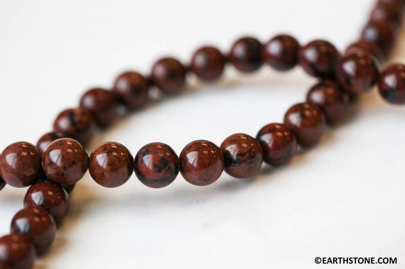 M/ Mahogany Obsidian 8mm Round Beads 16" Strand Natural Brown/black Gemstone Obsidian Beads For Jewelry Making