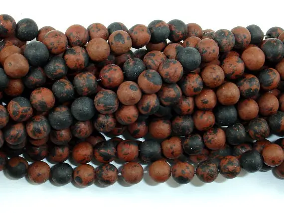 Matte Mahogany Obsidian, 6mm (6.5 Mm) Round Beads, 15.5 Inch, Full Strand, Approx. 62 Beads, Hole 1mm (311054008)