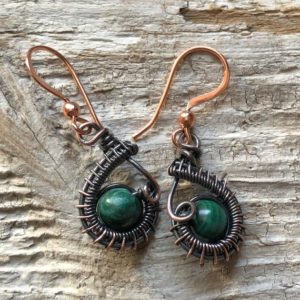 Shop Malachite Earrings! Malachite Earrings, Malachite and Copper Earrings, Malachite Dangle Earrings | Natural genuine Malachite earrings. Buy crystal jewelry, handmade handcrafted artisan jewelry for women.  Unique handmade gift ideas. #jewelry #beadedearrings #beadedjewelry #gift #shopping #handmadejewelry #fashion #style #product #earrings #affiliate #ad
