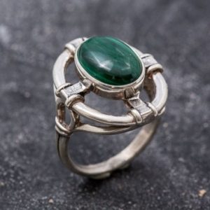 Shop Malachite Rings! Vintage Malachite Ring, Natural Malachite, Statement Ring, Natural Stone, Unique Rings, Green Ring, 6 Carat Ring, Green Malachite, Malachite | Natural genuine Malachite rings, simple unique handcrafted gemstone rings. #rings #jewelry #shopping #gift #handmade #fashion #style #affiliate #ad