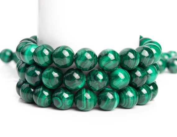 Natural Green Malachite Gemstone Grade Aaa Round 4-5mm 5-6mm 8mm 9-10mm 12mm Loose Beads