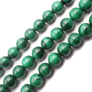 Shop Malachite Round Beads! Natural Light Green Malachite Smooth Round Beads 8mm 15.5" Strand | Natural genuine round Malachite beads for beading and jewelry making.  #jewelry #beads #beadedjewelry #diyjewelry #jewelrymaking #beadstore #beading #affiliate #ad