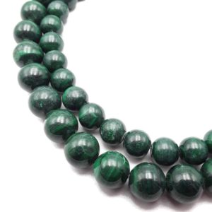 Natural Malachite Smooth Round Beads 12mm 14mm 15.5" Strand | Natural genuine round Gemstone beads for beading and jewelry making.  #jewelry #beads #beadedjewelry #diyjewelry #jewelrymaking #beadstore #beading #affiliate #ad