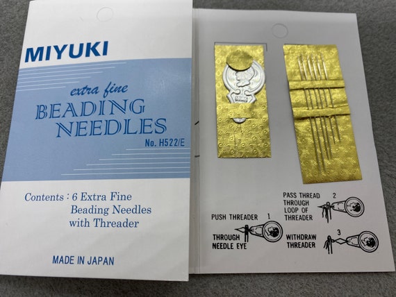 Miyuki Extra Fine Beading Needles 6 Pieces With Threader, Jewelry Supplies And Tools