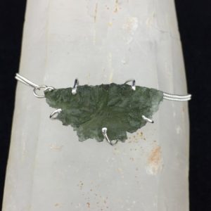 Shop Moldavite Necklaces! The Morava Vintage: Besednice Moldavite and Sterling Silver Necklace | Natural genuine Moldavite necklaces. Buy crystal jewelry, handmade handcrafted artisan jewelry for women.  Unique handmade gift ideas. #jewelry #beadednecklaces #beadedjewelry #gift #shopping #handmadejewelry #fashion #style #product #necklaces #affiliate #ad