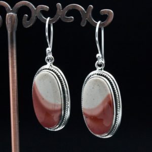 Shop Mookaite Jasper Earrings! Sterling Silver Mookaite Earring | Natural genuine Mookaite Jasper earrings. Buy crystal jewelry, handmade handcrafted artisan jewelry for women.  Unique handmade gift ideas. #jewelry #beadedearrings #beadedjewelry #gift #shopping #handmadejewelry #fashion #style #product #earrings #affiliate #ad