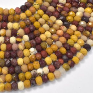 Shop Mookaite Jasper Faceted Beads! Mookaite Beads, 4x6mm Faceted Rondelle Beads, 15 Inch, Full strand, Approx. 84 beads, Hole 1mm (320024001) | Natural genuine faceted Mookaite Jasper beads for beading and jewelry making.  #jewelry #beads #beadedjewelry #diyjewelry #jewelrymaking #beadstore #beading #affiliate #ad