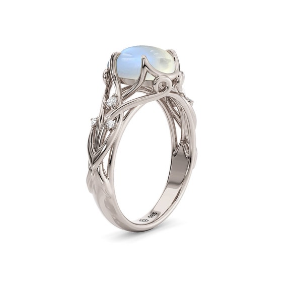 Moonstone Engagement Ring, Celtic Engagement Ring, Braided Moonstone Ring, 5559