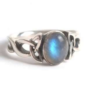 Shop Moonstone Engagement Rings! Moonstone Engagement Ring, Sterling Silver Celtic Knot Ring, Moonstone Celtic Ring, Moonstone Wedding Ring in Your Size 1131 | Natural genuine Moonstone rings, simple unique alternative gemstone engagement rings. #rings #jewelry #bridal #wedding #jewelryaccessories #engagementrings #weddingideas #affiliate #ad