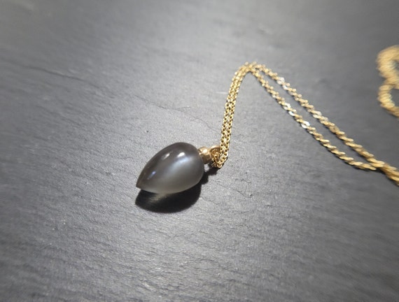 Gray Moonstone Necklace, June Birthstone / Handmade Jewelry / Necklaces For Women, Gemstone Necklace, Moonstone Pendant, Layered Necklace
