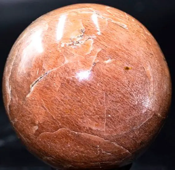 Huge Peach Moonstone Sphere 3.1" Weighs 1.43 Pounds