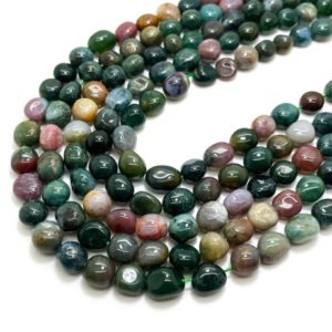 Shop Moss Agate Chip & Nugget Beads! Green Moss Agate Pebbles Smooth Polished Nugget Stone Rock Gemstone Beads (Assorted Size) – PGS390 | Natural genuine chip Moss Agate beads for beading and jewelry making.  #jewelry #beads #beadedjewelry #diyjewelry #jewelrymaking #beadstore #beading #affiliate #ad