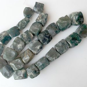 Shop Moss Agate Chip & Nugget Beads! Rough Natural Hammered Moss Agate Box Gemstone Beads  12-16mm Approx. 16 Inch Strand, SKU-Rg19 | Natural genuine chip Moss Agate beads for beading and jewelry making.  #jewelry #beads #beadedjewelry #diyjewelry #jewelrymaking #beadstore #beading #affiliate #ad