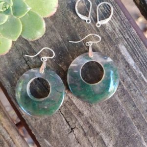 Shop Moss Agate Earrings! Unique chunky gemstone hoop moss agate earrings. Silver moss agate earrings. Gold moss agate earrings.  Rose gold moss agate earrings | Natural genuine Moss Agate earrings. Buy crystal jewelry, handmade handcrafted artisan jewelry for women.  Unique handmade gift ideas. #jewelry #beadedearrings #beadedjewelry #gift #shopping #handmadejewelry #fashion #style #product #earrings #affiliate #ad
