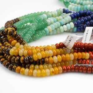 Shop Chakra Beads! Natural Chakra Beads 6mm 8mm Rondelle Gemstone Amethyst Lapis Sodalite Aventurine Tigers Eye Yellow Jade Red Jasper Amazonite 15.5" Strand | Shop jewelry making and beading supplies, tools & findings for DIY jewelry making and crafts. #jewelrymaking #diyjewelry #jewelrycrafts #jewelrysupplies #beading #affiliate #ad