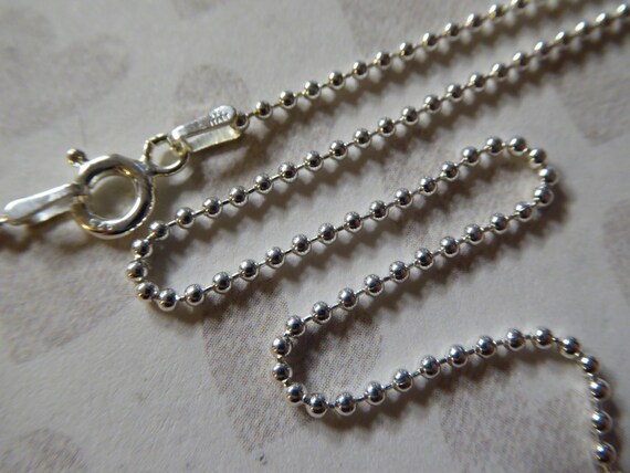 Sterling Silver Ball Chain Necklace, 16 Inch, Finished Jewelry