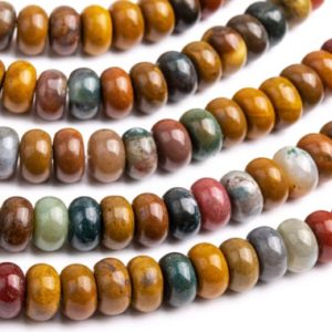 Genuine Natural Ocean Jasper Gemstone Beads 8x4MM Multicolor Rondelle AAA Quality Loose Beads (107403) | Natural genuine rondelle Ocean Jasper beads for beading and jewelry making.  #jewelry #beads #beadedjewelry #diyjewelry #jewelrymaking #beadstore #beading #affiliate #ad