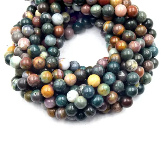 Ocean Jasper Beads | Smooth Ocean Jasper Round Beads | 6mm 8mm 10mm| Loose Gemstone Beads