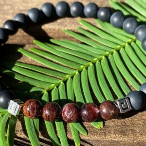 Shop Onyx Bracelets! Unisex Auralite 23 & Matte Onyx Healing Stone Bracelet or Anklet with Positive Healing Energy! | Natural genuine Onyx bracelets. Buy crystal jewelry, handmade handcrafted artisan jewelry for women.  Unique handmade gift ideas. #jewelry #beadedbracelets #beadedjewelry #gift #shopping #handmadejewelry #fashion #style #product #bracelets #affiliate #ad