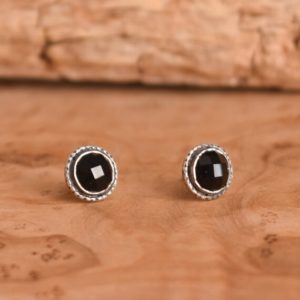Shop Onyx Earrings! Rose Cut Black Onyx Hammered Posts – .925 Sterling Silver – Onyx Studs – Silversmith Posts | Natural genuine Onyx earrings. Buy crystal jewelry, handmade handcrafted artisan jewelry for women.  Unique handmade gift ideas. #jewelry #beadedearrings #beadedjewelry #gift #shopping #handmadejewelry #fashion #style #product #earrings #affiliate #ad