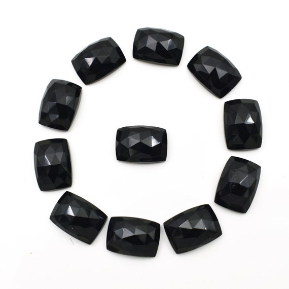 Natural Black Onyx Gemstone, Aaa Grade, Faceted Black Stone, Calibrated Size Available,rectangle Shape Black Onyx,loose Gemstone For Jewelry