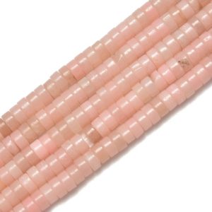 Chinese Pink Opal Heishi Disc Beads Size 2x4mm 15.5'' per Strand | Natural genuine other-shape Gemstone beads for beading and jewelry making.  #jewelry #beads #beadedjewelry #diyjewelry #jewelrymaking #beadstore #beading #affiliate #ad