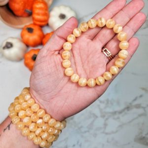 Orange Calcite Bracelet –  Sacral Chakra – No. 629 | Natural genuine Orange Calcite bracelets. Buy crystal jewelry, handmade handcrafted artisan jewelry for women.  Unique handmade gift ideas. #jewelry #beadedbracelets #beadedjewelry #gift #shopping #handmadejewelry #fashion #style #product #bracelets #affiliate #ad