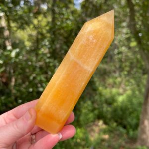Shop Orange Calcite Points & Wands! Large Orange Calcite Point – Honey Calcite Tower – Reiki Charged  – Raise Your Awareness – Increase Vitality – Happiness #2 | Natural genuine stones & crystals in various shapes & sizes. Buy raw cut, tumbled, or polished gemstones for making jewelry or crystal healing energy vibration raising reiki stones. #crystals #gemstones #crystalhealing #crystalsandgemstones #energyhealing #affiliate #ad