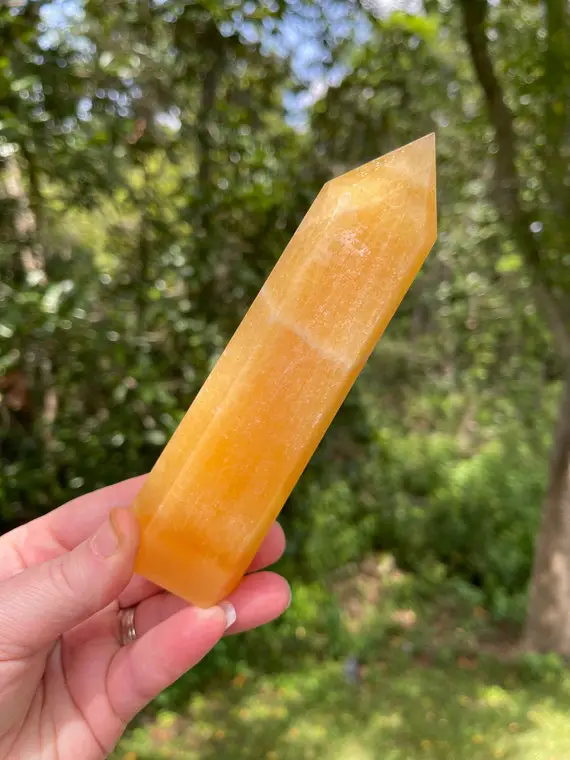 Large Orange Calcite Point - Honey Calcite Tower - Reiki Charged  - Raise Your Awareness - Increase Vitality - Happiness #2
