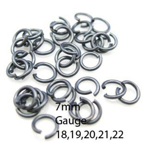 Oxidized Sterling Silver Jump Rings, Jumprings-jewelry Findings- Open Jumprings -7mm-all Gauges (20pcs)