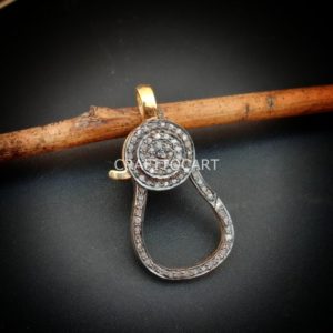 Shop Clasps for Making Jewelry! Pave Diamond Silver Handmade Clasp Lock | Shop jewelry making and beading supplies, tools & findings for DIY jewelry making and crafts. #jewelrymaking #diyjewelry #jewelrycrafts #jewelrysupplies #beading #affiliate #ad