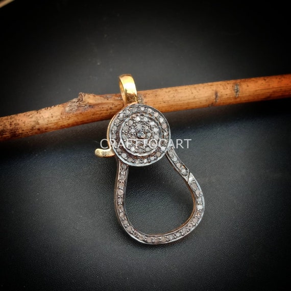 Pave Diamond Silver Handmade Clasp Lock