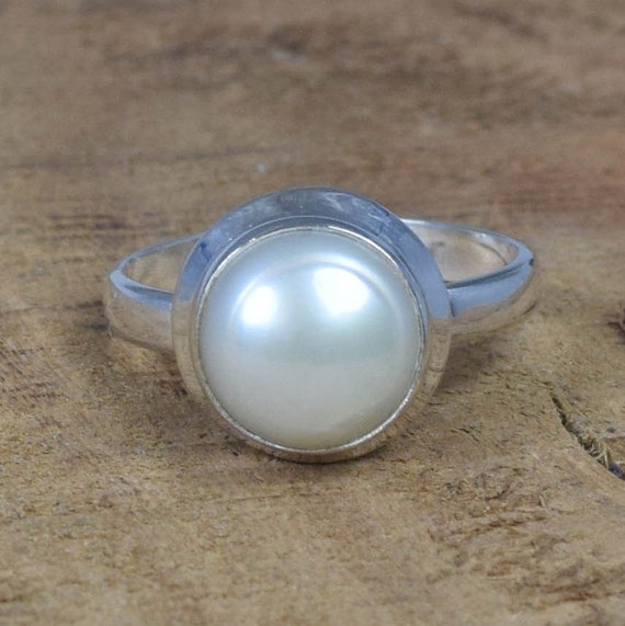 Freshwater Pearl 925 Sterling Silver Gemstone Round Shape Elegant Ring Jewelry ~ Natural Pearl Ring ~ June Birthstone ~ Gift For Anniversary